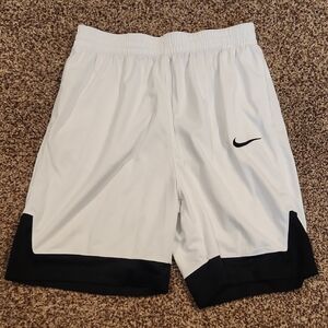 Nike White and Black Athletic Shorts Lightweight Breathable Size: Youth XL+